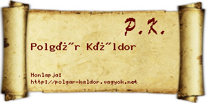 Polgár Káldor névjegykártya